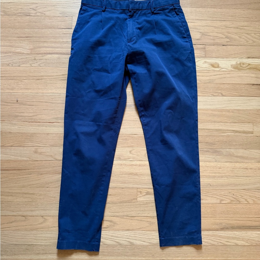 Men's Navy Blue Tapered Chino Pants